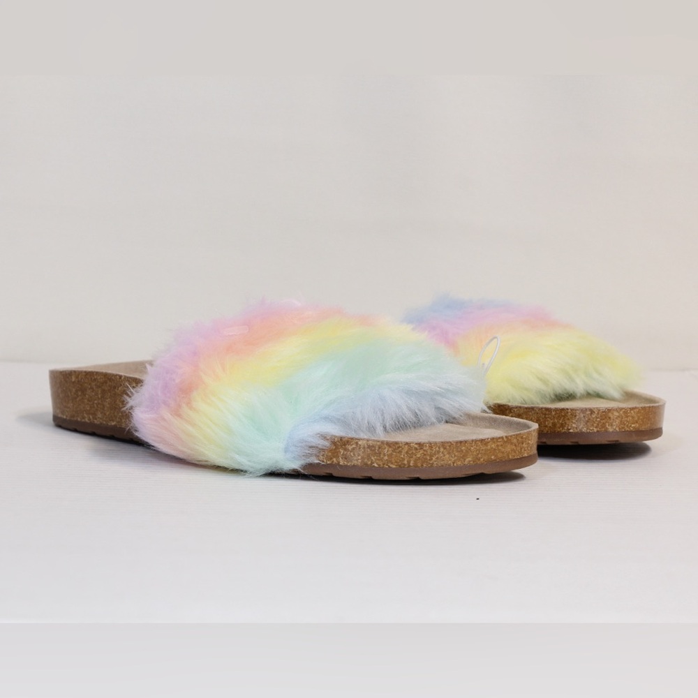Sugar Women's Multicolor FuzzyTie Dye Slides Size 8 NWT